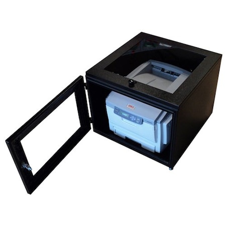 Pc Enclosures Dual-Door Printer Enclosure - Black Powder Coated Steel Printer Qube